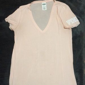 PINK V neck T-shirt